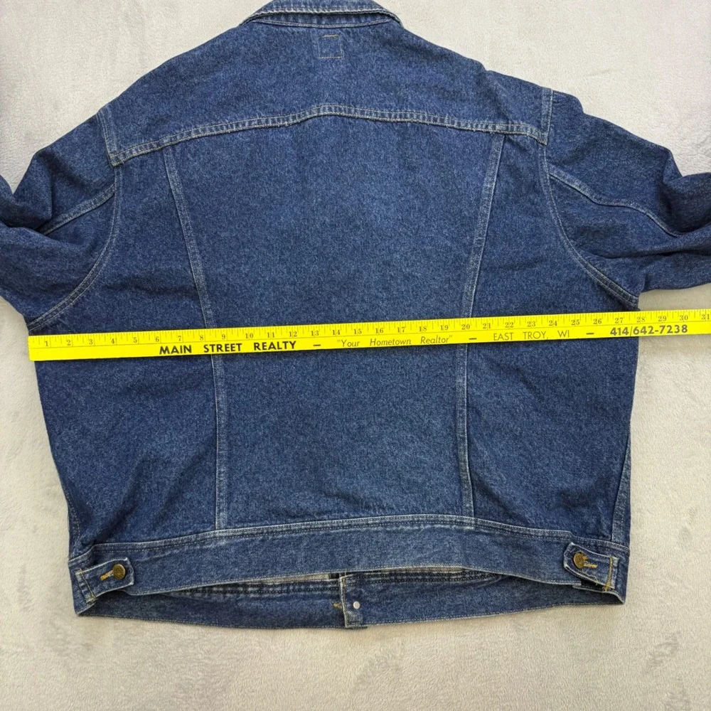 Vintage Lee Denim Jacket Mens 3XL 56R Blue Riders Trucker Made in USA 90s 153438